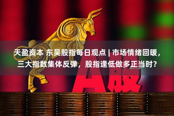 天盈资本 东吴股指每日观点 | 市场情绪回暖，三大指数集体反弹，股指逢低做多正当时？
